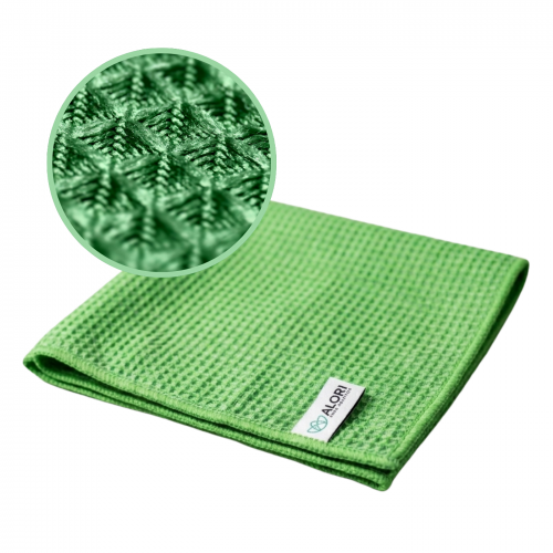 Mikrofaser-Fenstertuch WAFFLE 40 x 40 cm – grün