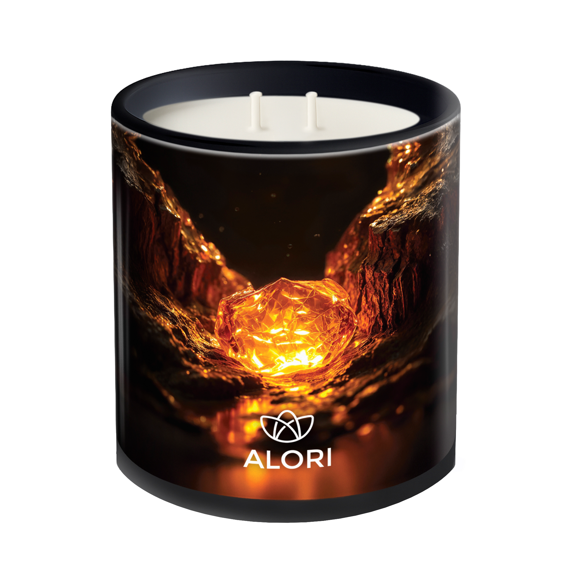 Sojakerze – Amber Wood – schwarz 450 ml