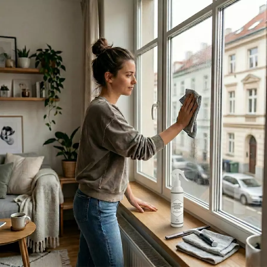 Glas- und Spiegelreiniger mit Antibeschlagwirkung 3 Stück zum Preis von 2 Stück + zusätzliches Tuch