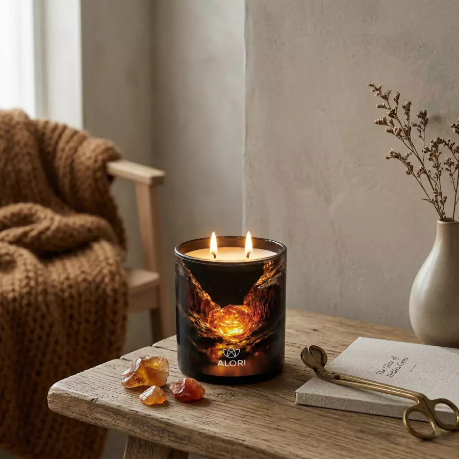 Sojakerze – Amber Wood – schwarz 450 ml