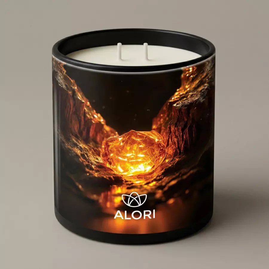 Sojakerze – Amber Wood – schwarz 450 ml