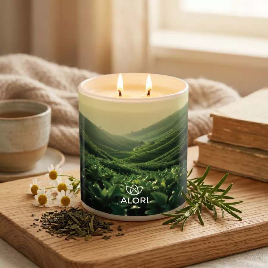 Sojakerze – Teeplantage – weiß 450 ml